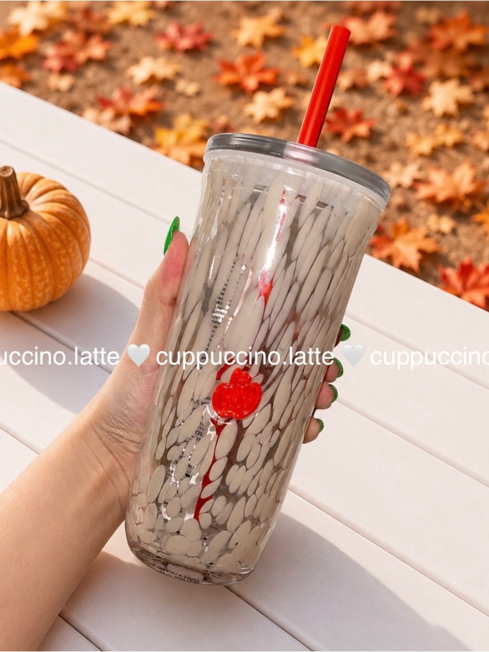 🍂NWT🎃Starbucks 2026 Fall Orange Cream Pumpkin Glass Cold Cup Tumbler